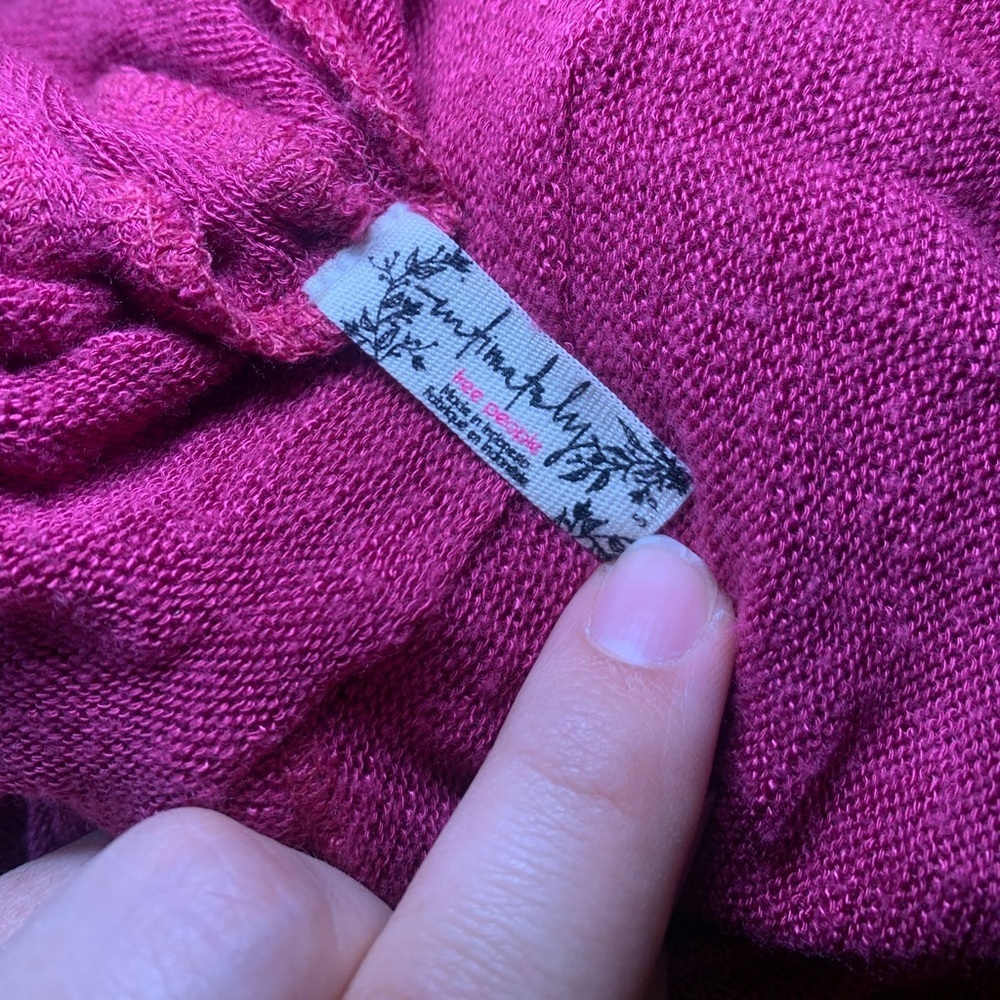 Free People Pink Long Sleeve Layering Shirt Size Small - Picture 5 of 11